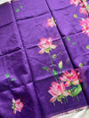 Soft Petal Drapes | Semi Chanderi Saree with Lotus Floral Prints | House of Thansha