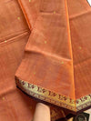 Vegan Weaves – Pastel orange Handloom Art Silk Saree (Without blouse)