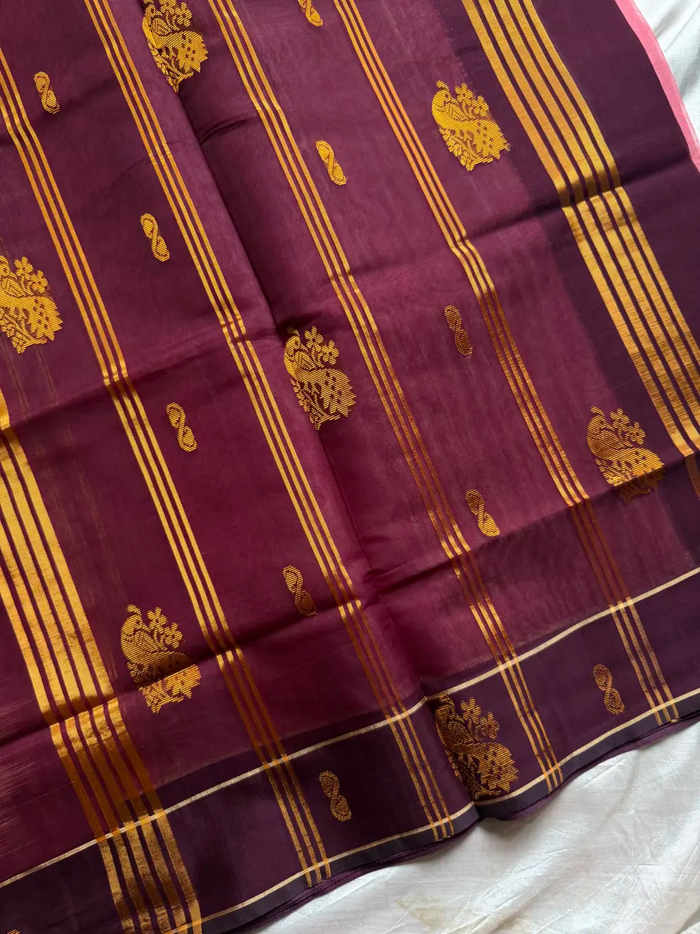Vegan Silk Saree – Pink Handloom Art Silk