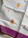 Vegan Silk Saree – White Handloom Art Silk