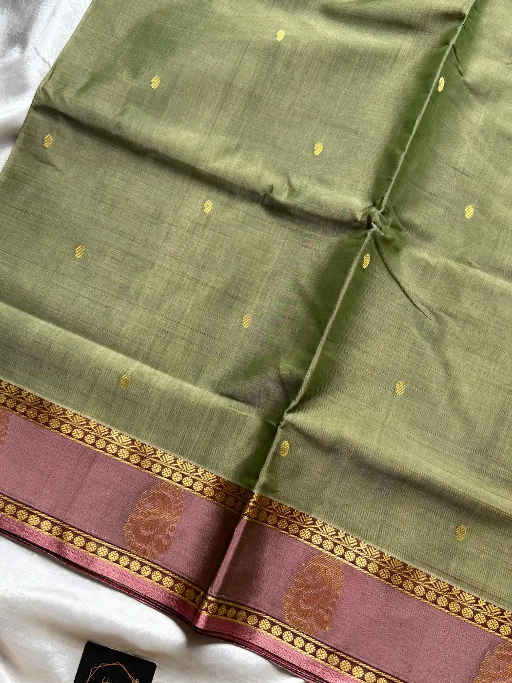 Vegan Silk Saree – Pastel Green | Handloom Art Silk