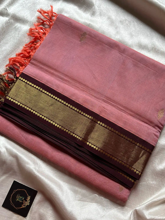 Throne Edit – Dust Rose 120 Counts Mercerised Chettinadu Cotton Saree