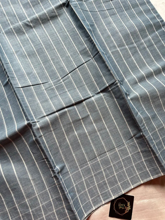 Subtle Weaves | Grey Chettinadu Cotton Saree