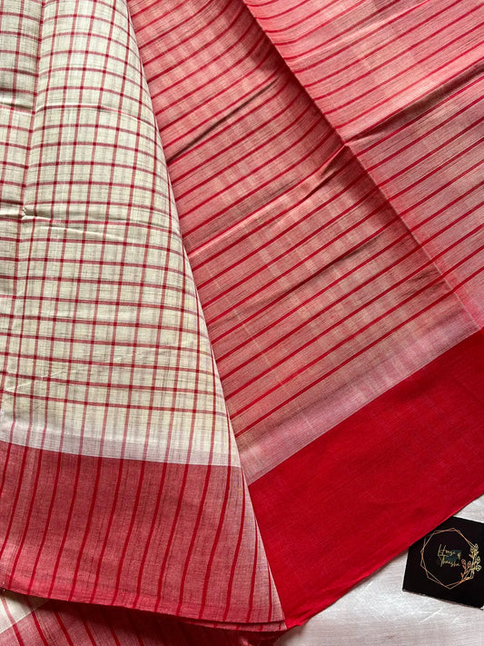 Subtle Weaves | Checked Chettinadu Cotton Saree