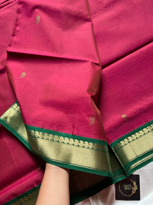 Throne Edit – Magenta Pink 120 Counts Mercerised Chettinadu Cotton Saree