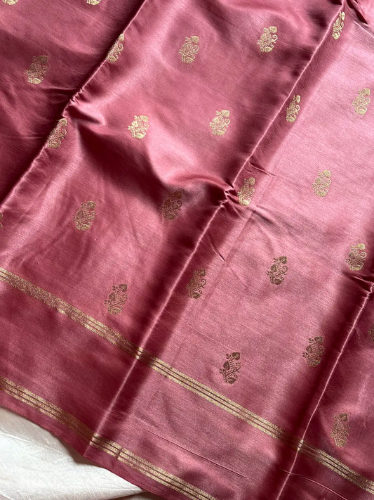 Crepe Silk Saree – Vintage Rose