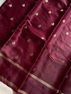 Crepe Silk Saree – Deep Wine