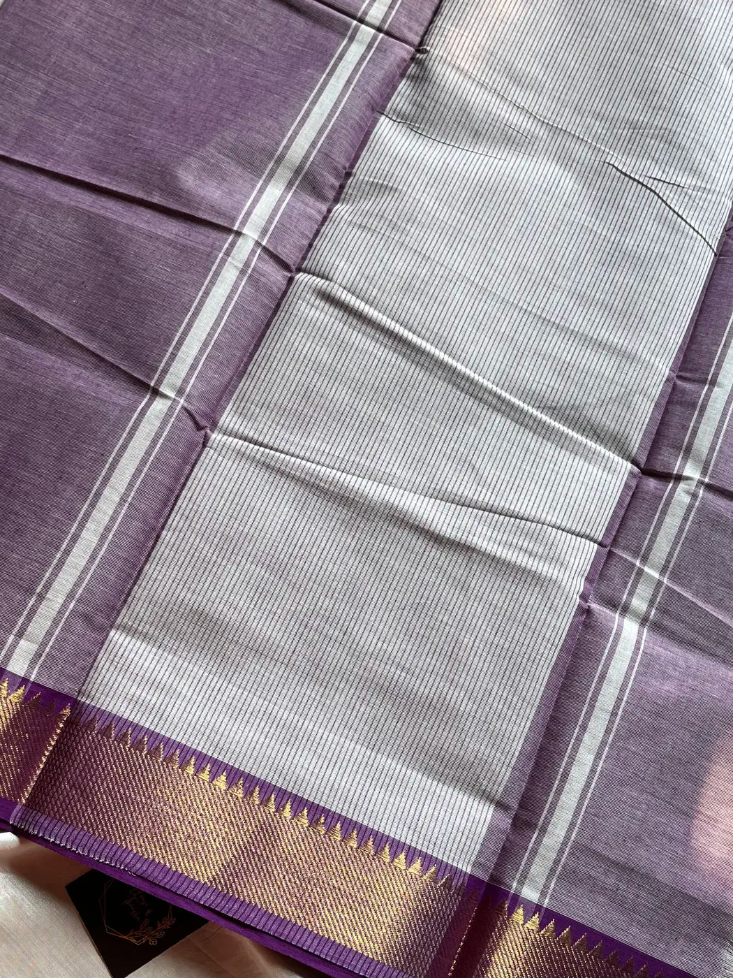 Minimal Border Edit - Lilac Chettinadu Cotton Saree