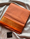 Minimal Border Edit - Orange Chettinadu Cotton Saree