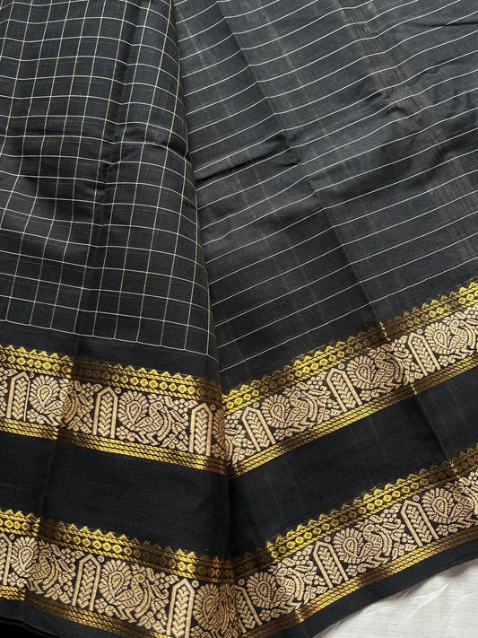 Kattam Edit – Black Checked Chettinadu Cotton