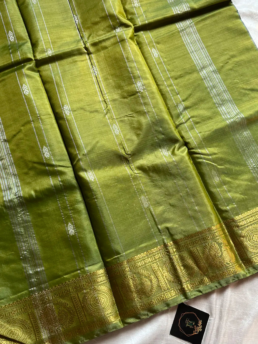 Vegan Silks | Chinnalampattu Saree – Pale Greyish Blue