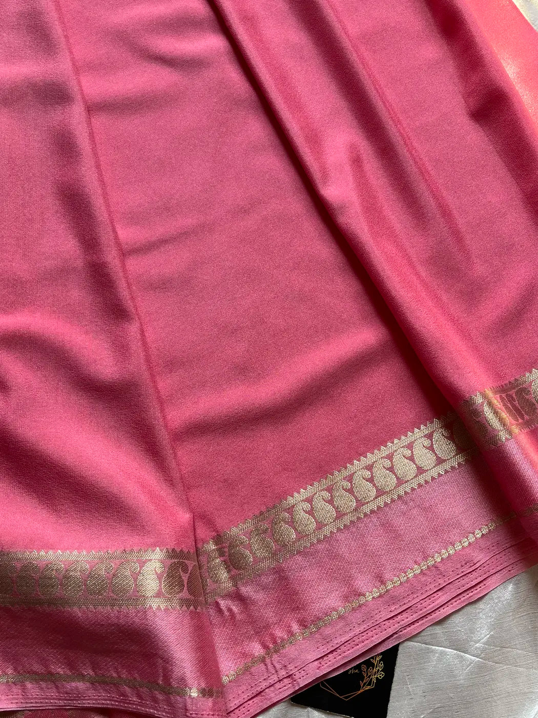 Semi Mysore Silk Saree – Coral Pink