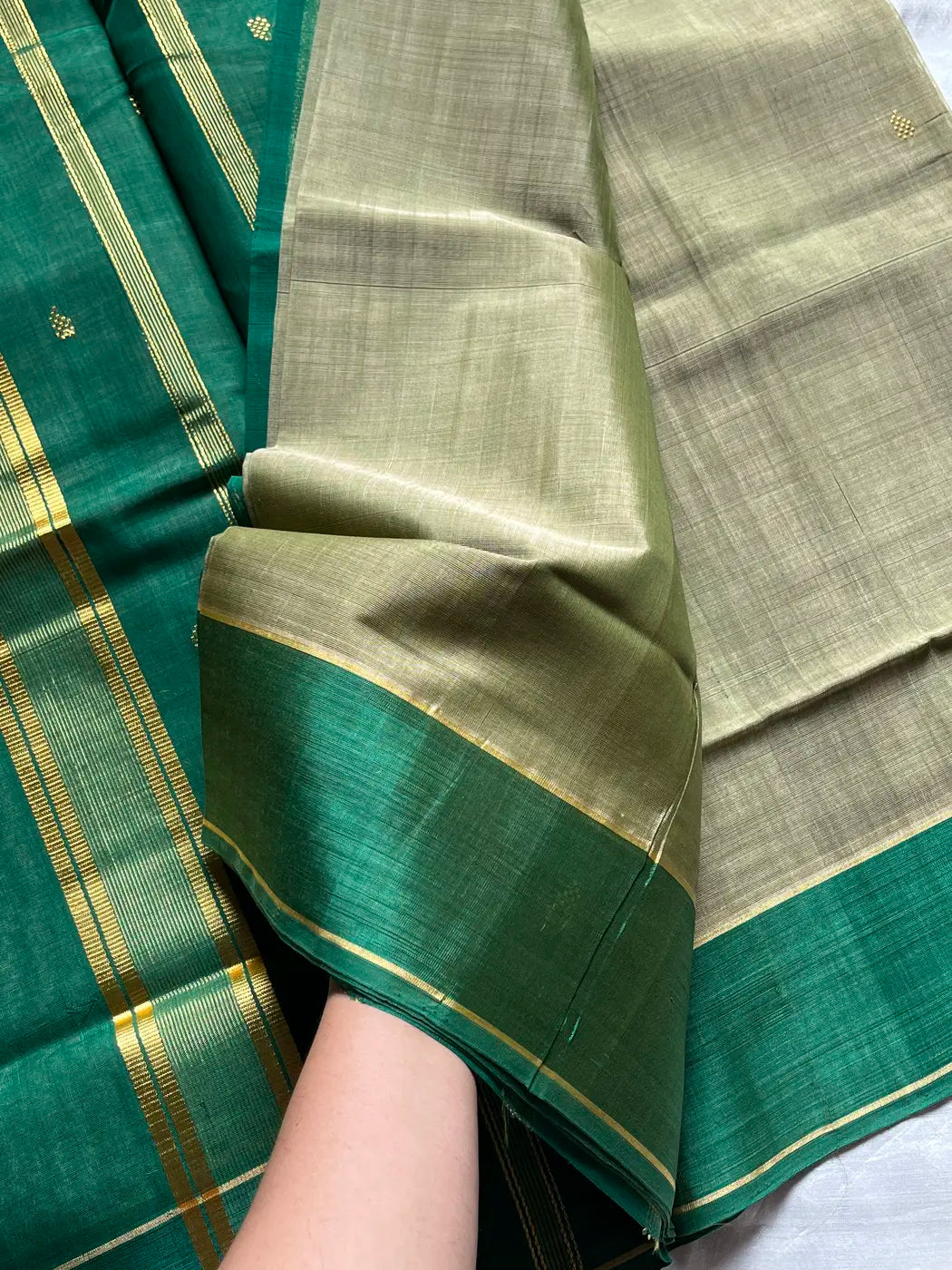 Vegan Silk Saree – Pastel green | Handloom Art Silk