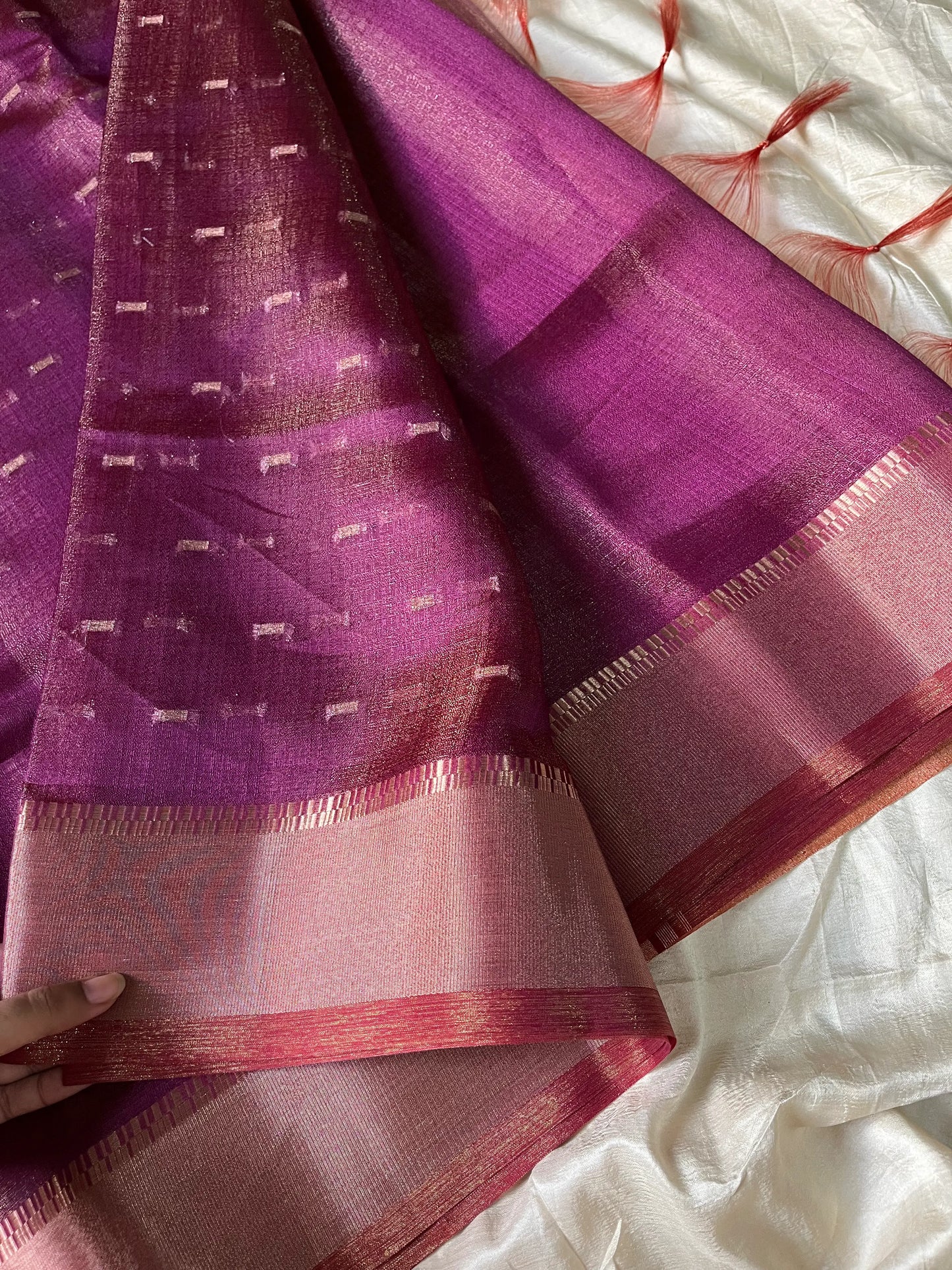 Soft Tissue Edit – Magenta Tissue Organza Saree