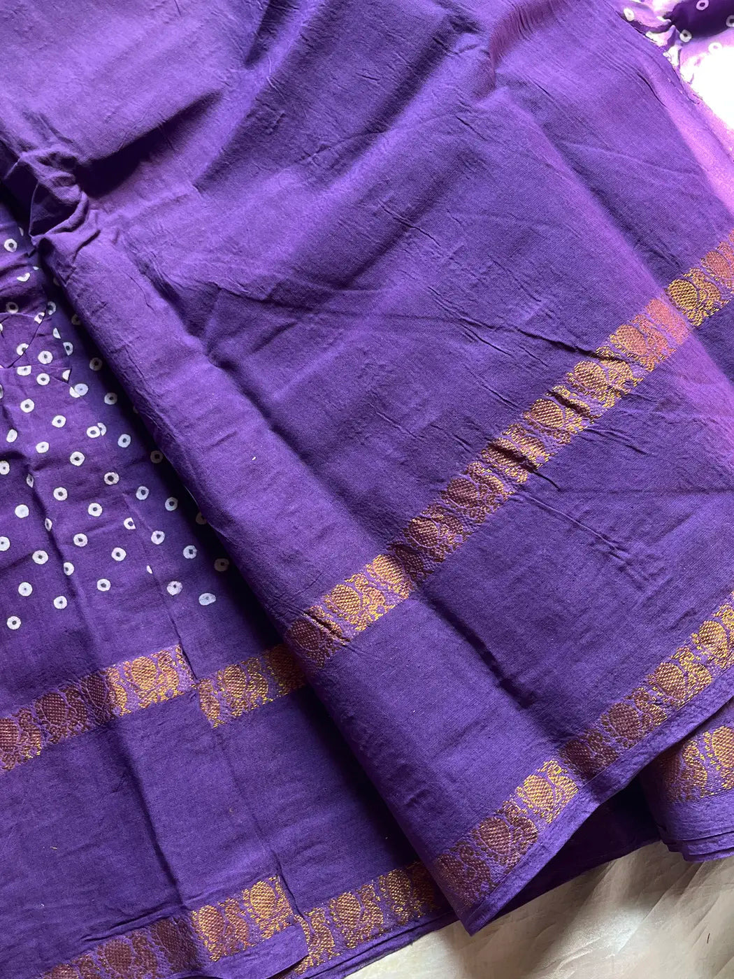 Madurai Sungudi Cotton - Violet
