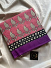 Mulmul Cotton Saree in Pink | Hand Block Print