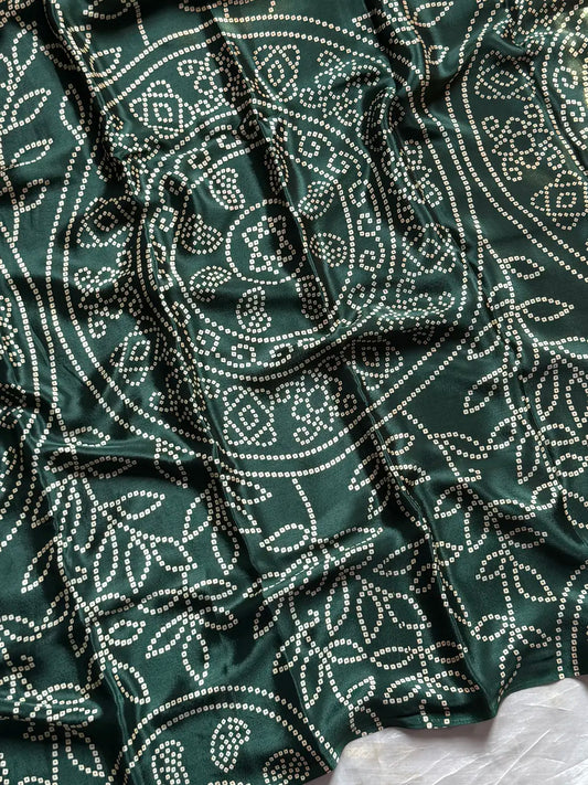 Soft Chiffon Saree - Green Bandhini