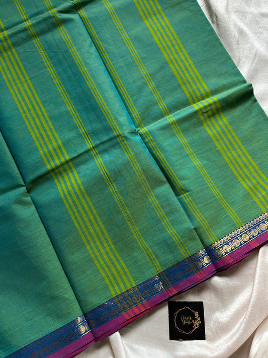 Subtle Weaves Handwoven Kanchi Cotton Saree with Small Border – Soft, breathable premium cotton saree by House of Thansha, blouse not included