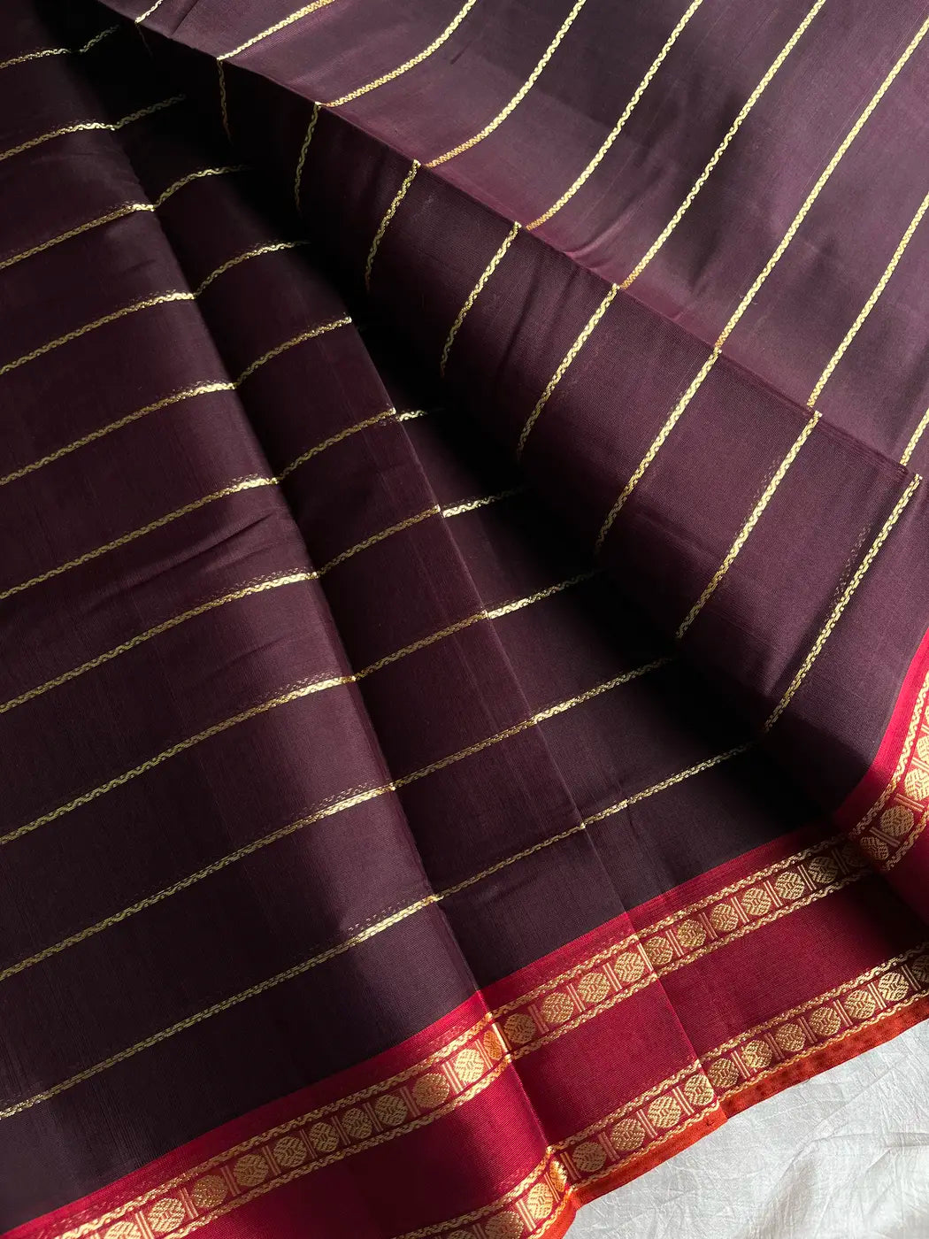 Devendra Saree – Coffee Brown | Handloom Vegan Art silk