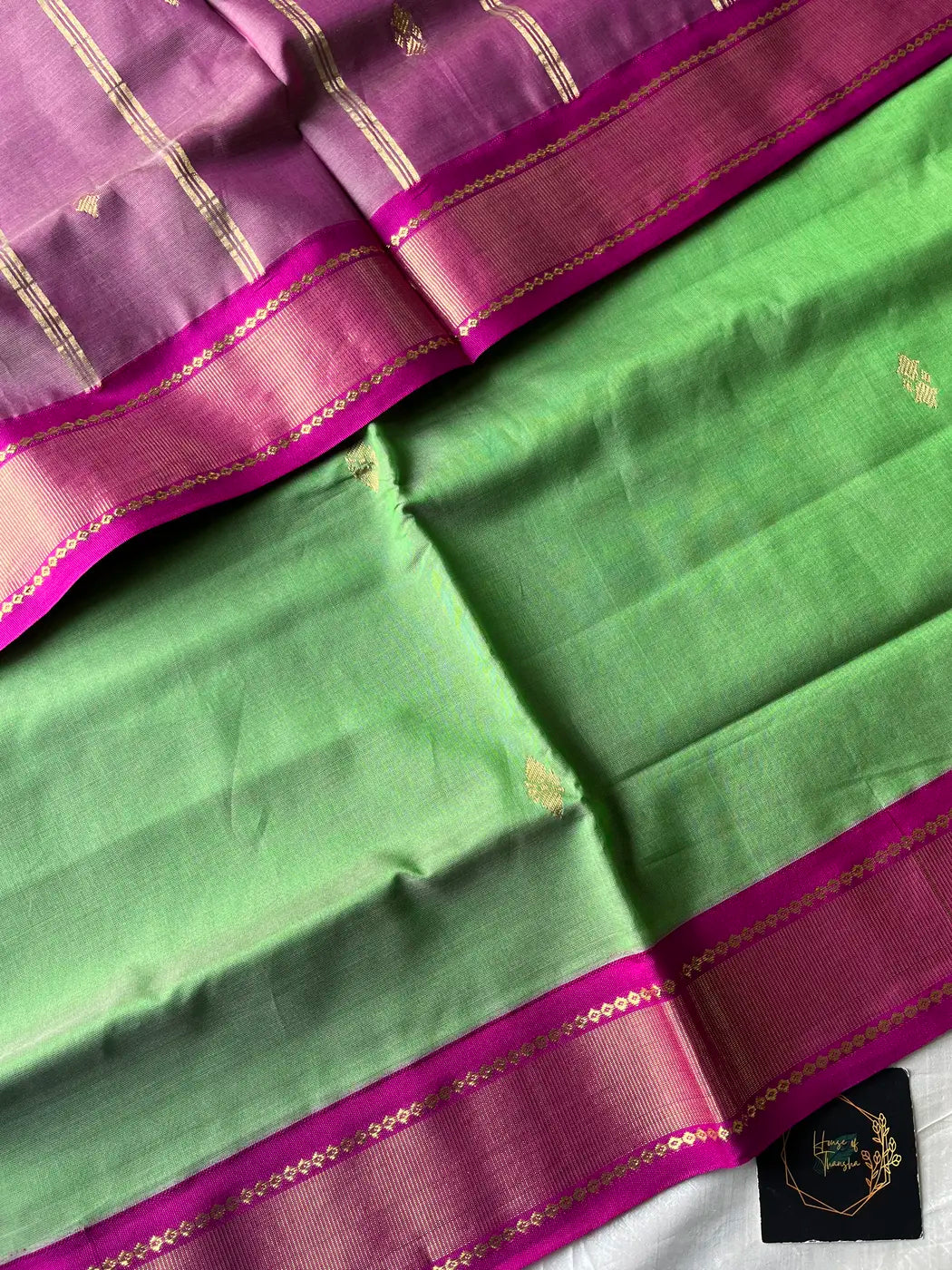 Throne Edit – Green 120 Counts Mercerised Chettinadu Cotton Saree