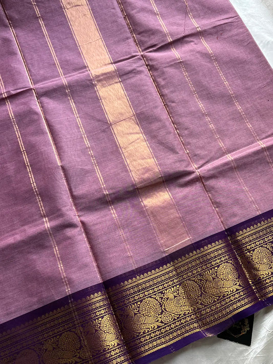 Subtle Weaves | Lilac Kanchi Cotton Saree