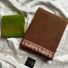 Brown Checked Chettinadu Cotton Saree with Contrast Blouse – Mini Kattam Edit by House of Thansha, bestseller cotton saree for daily wear