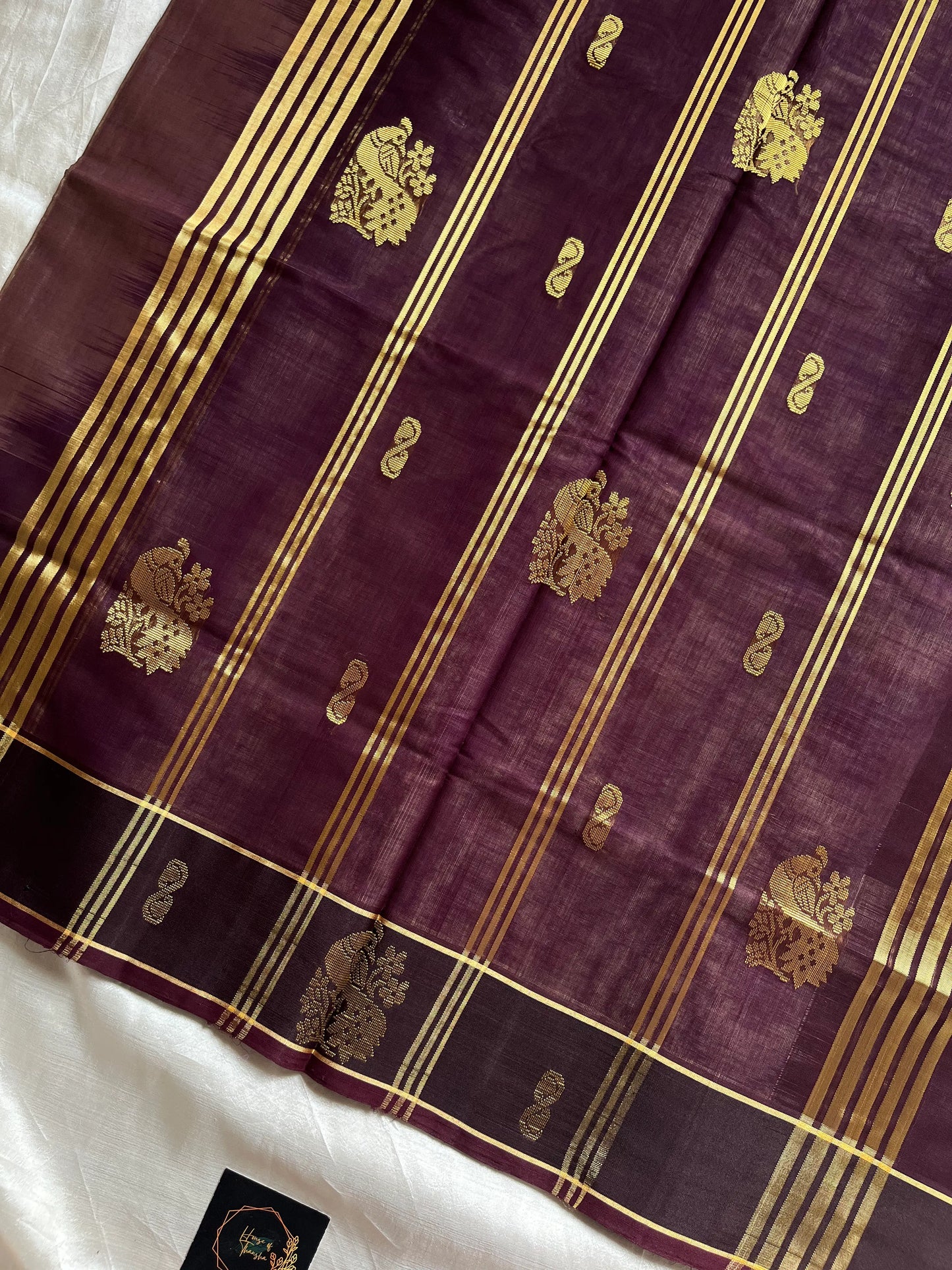 Lavender handloom art silk cotton saree with running blouse – House of Thansha