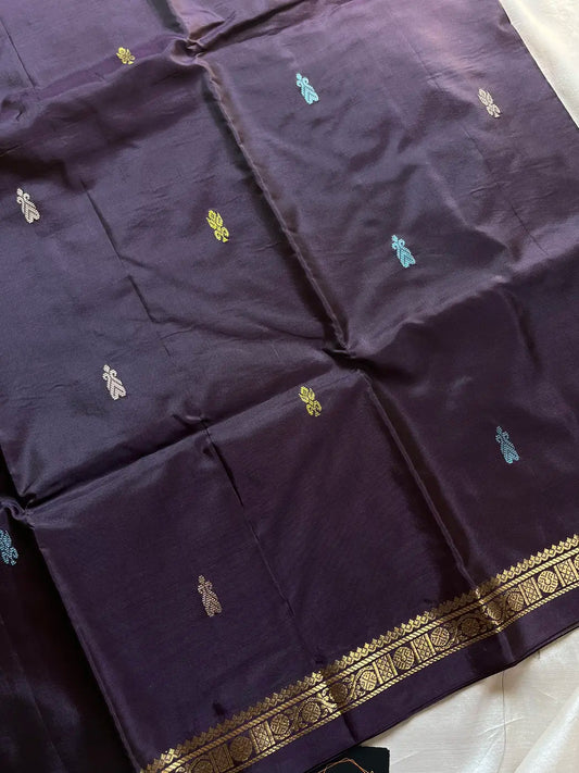 Vegan Silks | Chinnalampattu Saree – Vintage Berry & Green