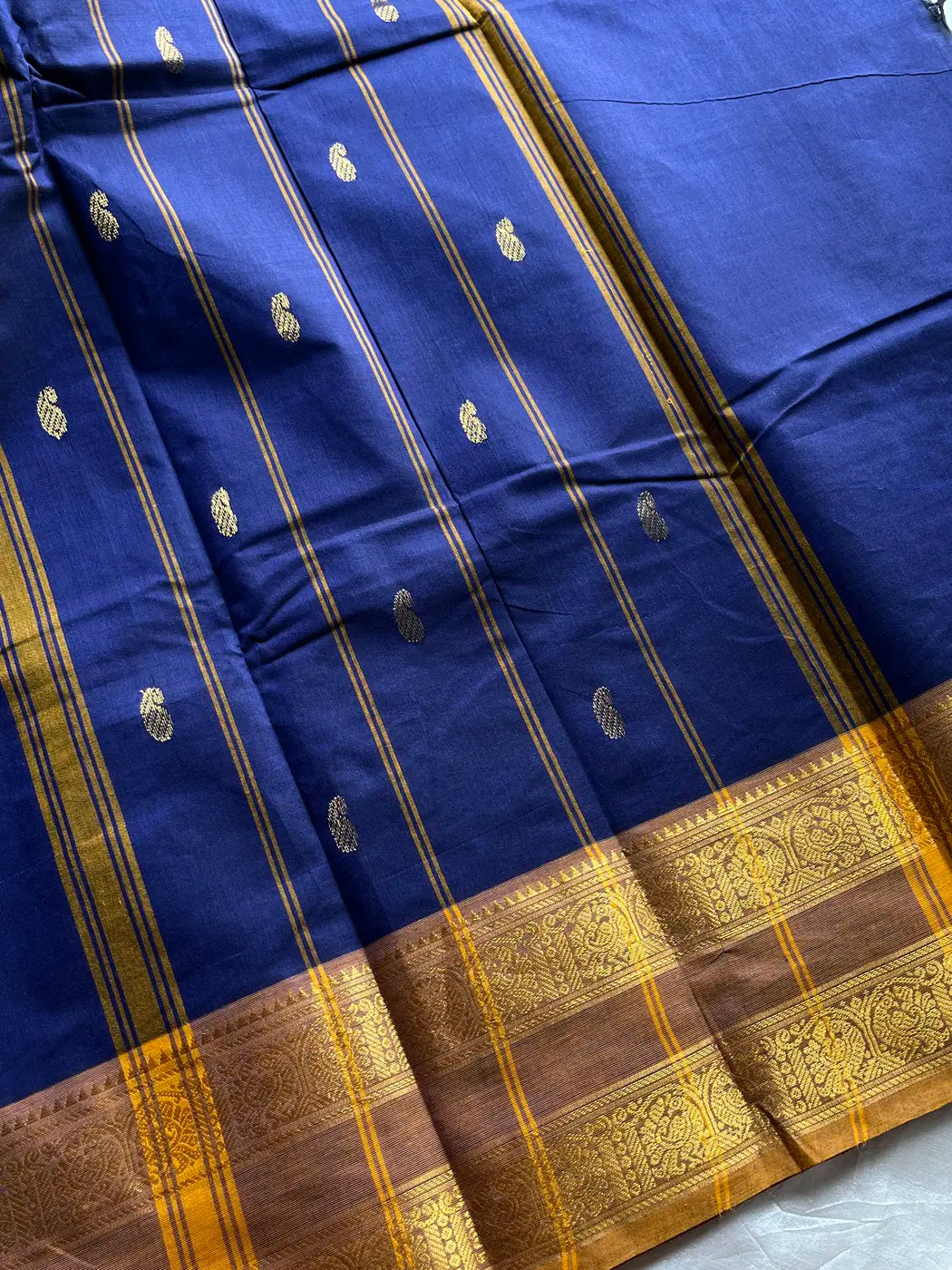 Vintage Loom Edit | Blue Kanchi Cotton Saree