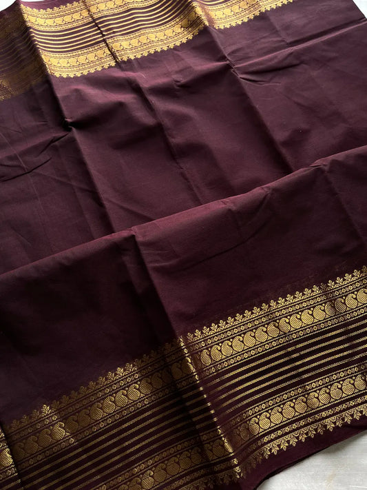 Subtle Weaves | Coffee Brown Kanchi Cotton Saree