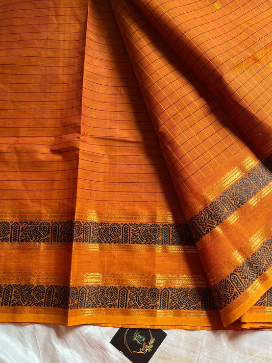 Kattam Edit – Golden Yellow Checked Chettinadu Cotton