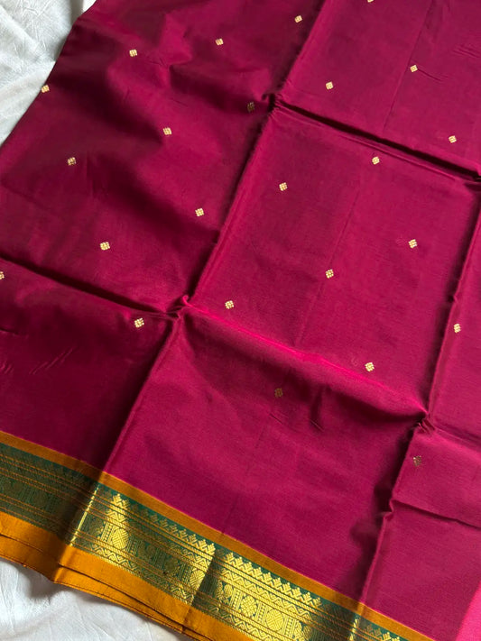 Throne Edit | Maroonish pink 120 Count Mercerised Kanchi Cotton Saree