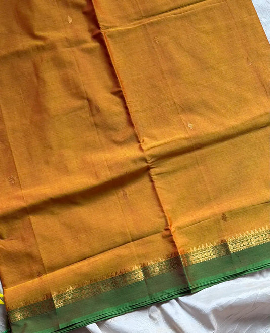 Throne Edit – Yellow 120 Counts Mercerised Chettinadu Cotton Saree