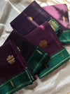 Vegan Weaves – Royal deep purple Handloom Art Silk Saree