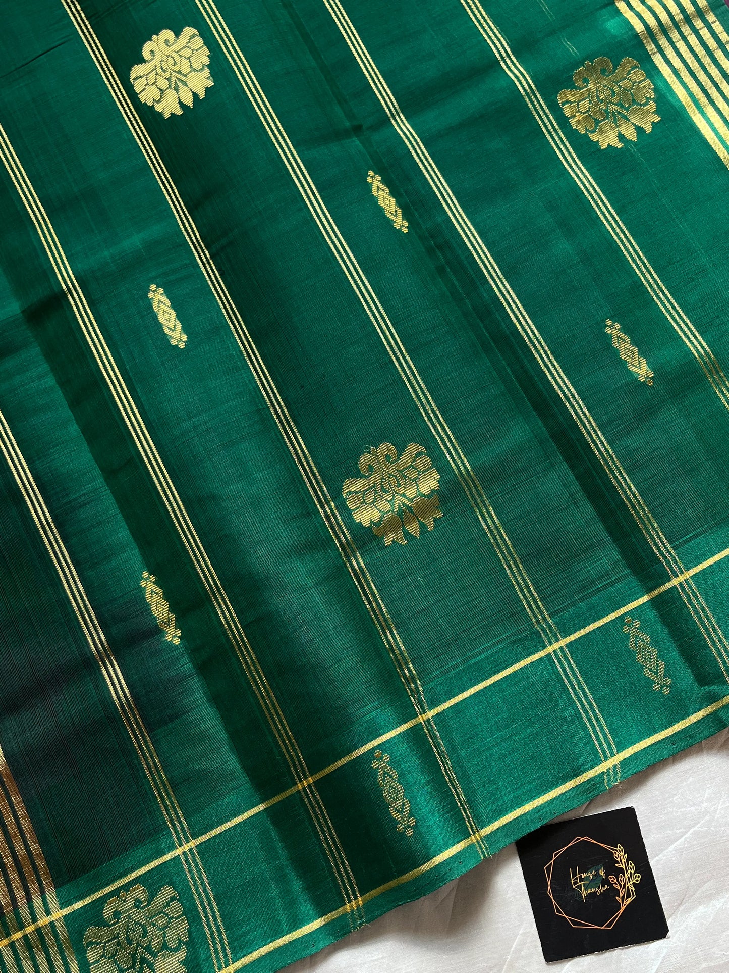 Vegan Weaves – Royal deep purple Handloom Art Silk Saree