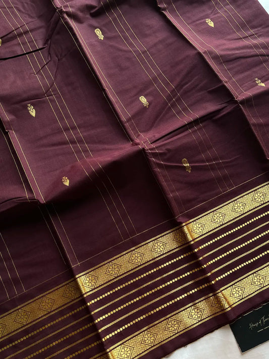Kandaangi Chettinadu Cotton Saree – Brown