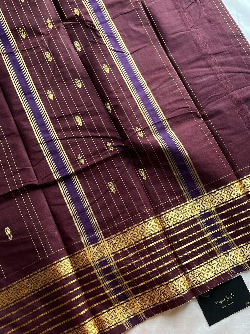 Kandaangi Chettinadu Cotton Saree – Brown
