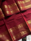Subtle Weaves | Maroon Kanchi Cotton Saree