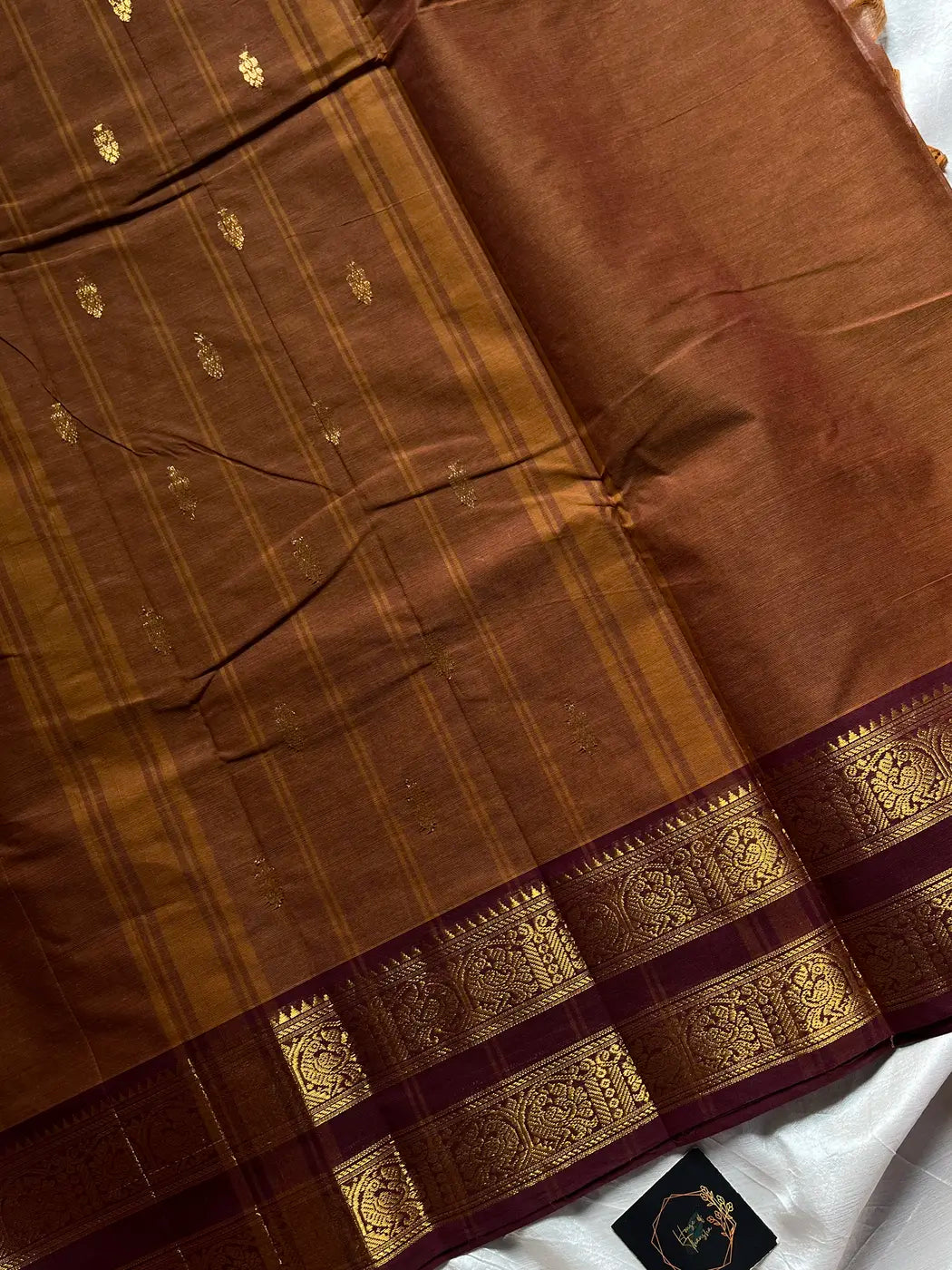 Vintage Loom Edit | Filter Coffee Brown Kanchi Cotton Saree