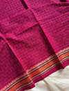 Threaded Tales – Pink Chettinadu Cotton Saree with Thread-Woven Body