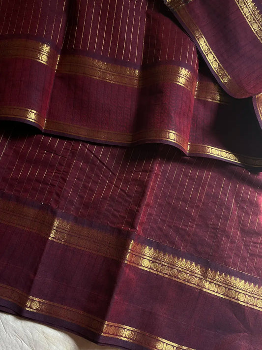 Zari Edition | Wine Maroon Kanchi Cotton Saree