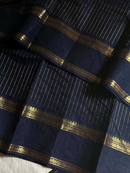 Zari Edition | Dark Blue Kanchi Cotton Saree