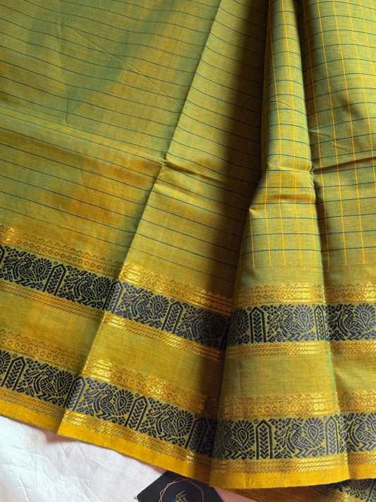 Kattam Edit – Green Checked Chettinadu Cotton