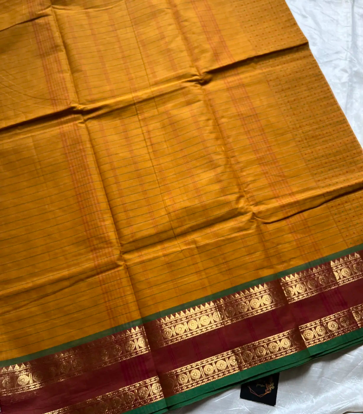 Kattam Series - Yellow Checked Kanchi Cotton Saree