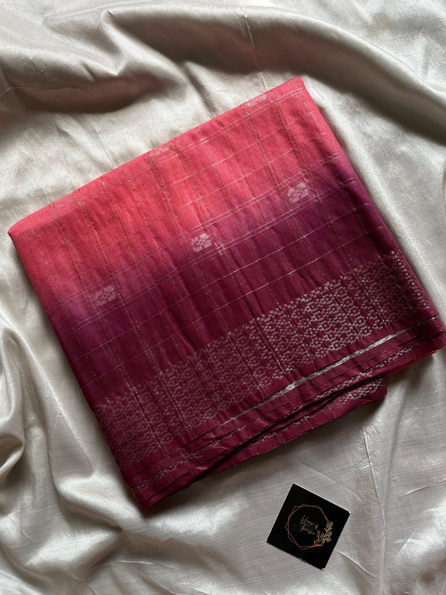 Everyday Slub Linen | Orange with Pink Contrast Border