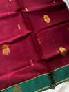 Vegan Silk Saree – Maroon Handloom Art Silk