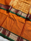 Throne Edit | Orange 120 Count Mercerised Kanchi Cotton Saree