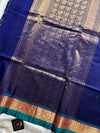 120 Count Mercerised Kanchi Cotton Saree with Zari Border and Grand Pallu – House of Thansha
