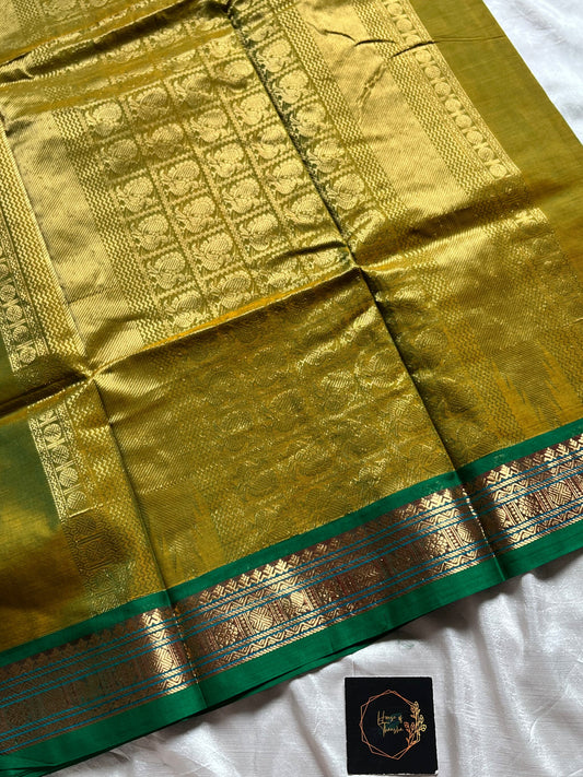 Throne Edit | Leaf Green 120 Count Mercerised Kanchi Cotton Saree