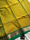 120 Count Mercerised Kanchi Cotton Saree with Zari Border and Grand Pallu ā House of Thansha